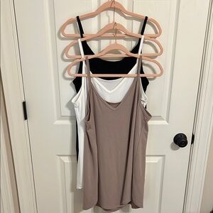 Trio of Tank Tops/Camisoles in Neutral Tones